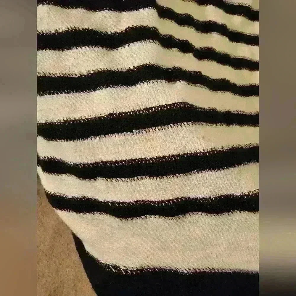 Maeve Anthropologie Size M Navy Blue Striped Haven Shift Sweater Dress